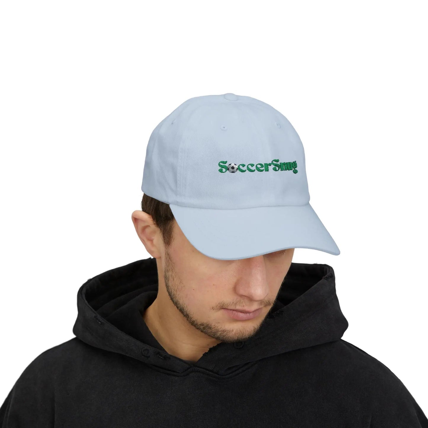 SoccerSnug Embroidered Dad Cap Casual Soccer Fan Baseball Hat by Printify