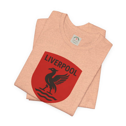 Liverpool Crest T Shirt Retro Red Shield Football Tee