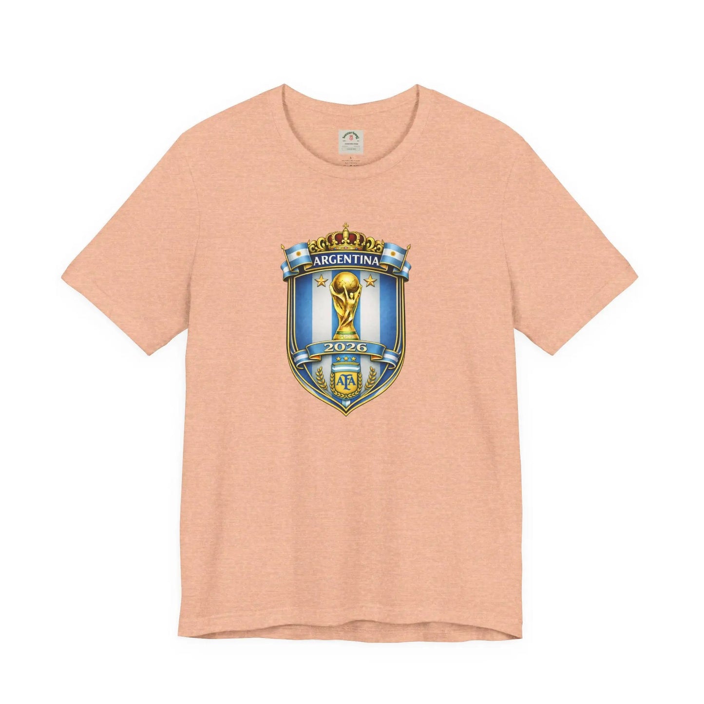 Argentina World Cup Trophy Shield Tee Soccer Fan Jersey by Printify