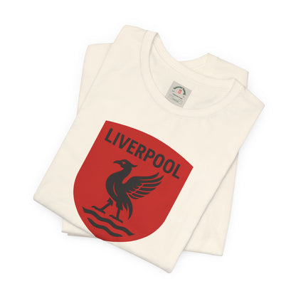 Liverpool Crest T Shirt Retro Red Shield Football Tee