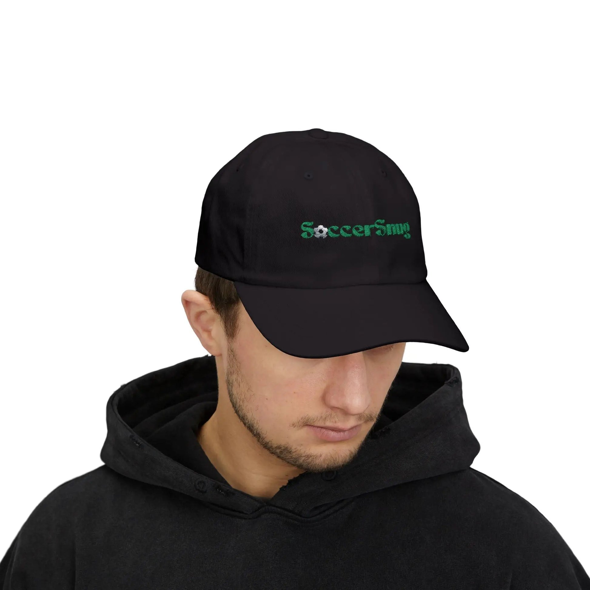 SoccerSnug Embroidered Dad Cap Casual Soccer Fan Baseball Hat by Printify
