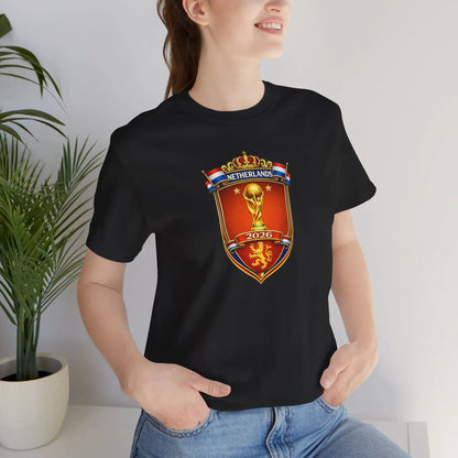 Netherlands World Cup 2026 Soccer Crest T-Shirt by Printify
