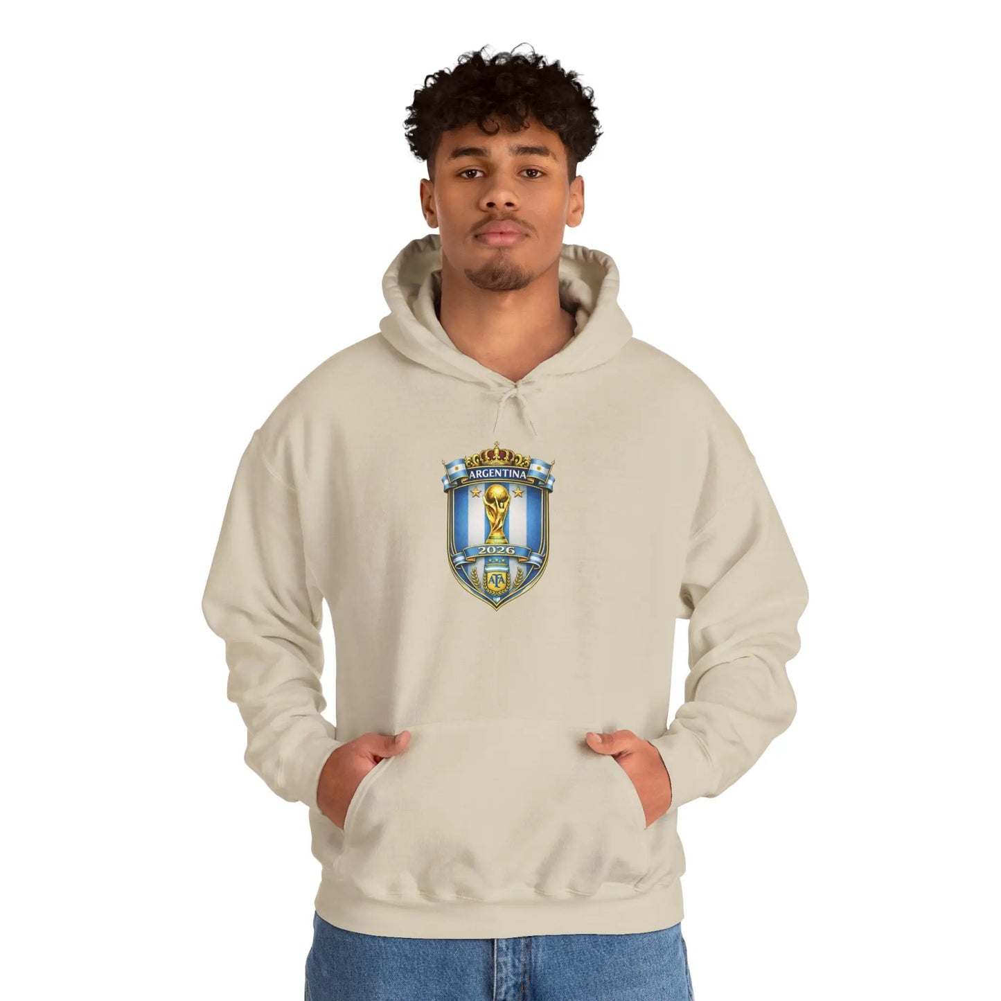 Soccer Trophy Crest Hoodie - Champion Shield Football Pullover by Printify