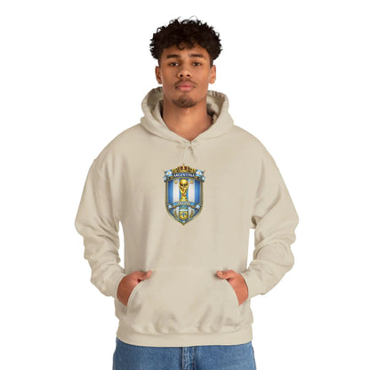 Soccer Trophy Crest Hoodie - Champion Shield Football Pullover by Printify
