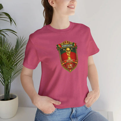 Portugal World Cup Soccer Crest Graphic Tee Unisex Short Sleeve by Printify