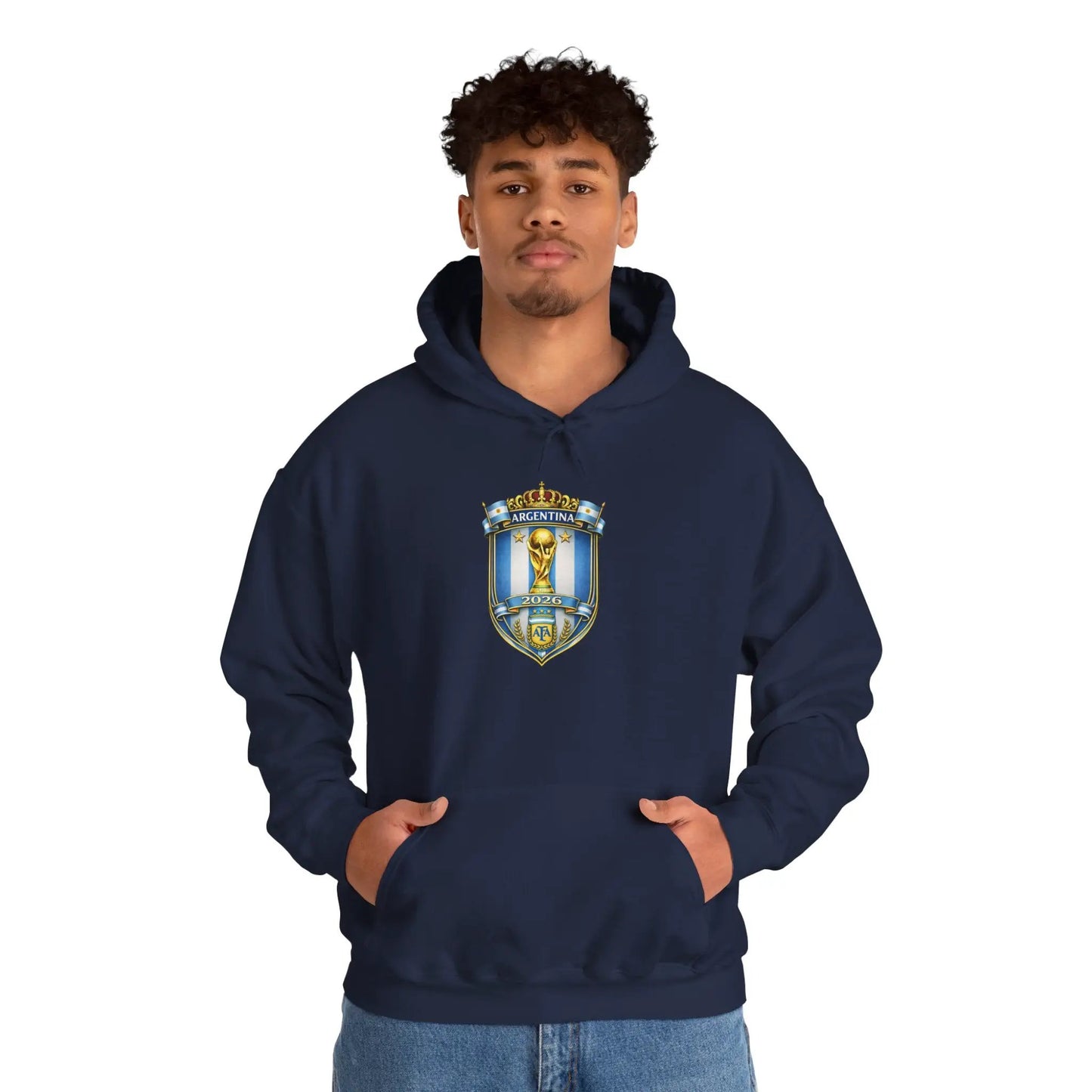 Soccer Trophy Crest Hoodie - Champion Shield Football Pullover by Printify