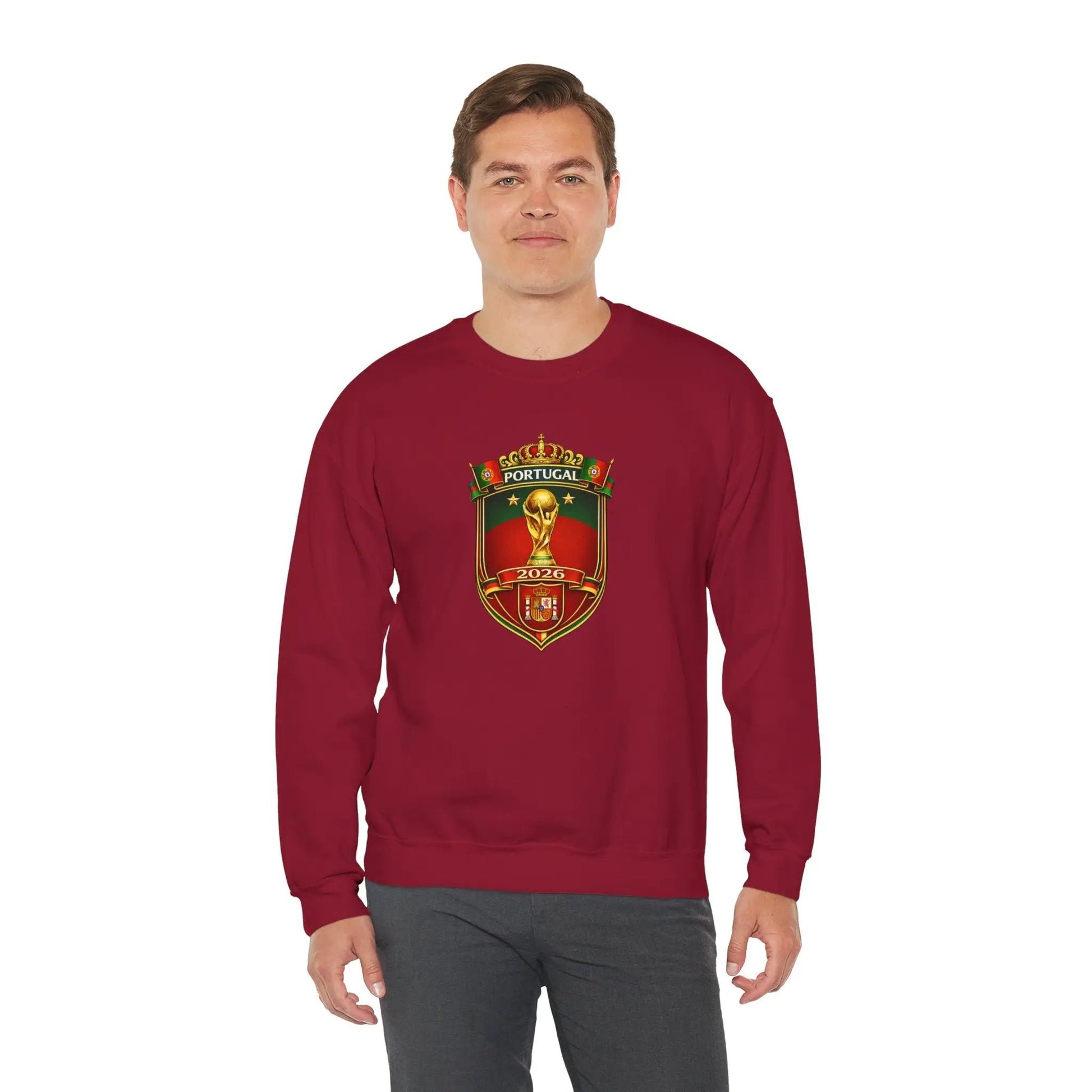 Portugal World Cup 2022 Crest Sweatshirt Midweight Fleece Crewneck by Printify