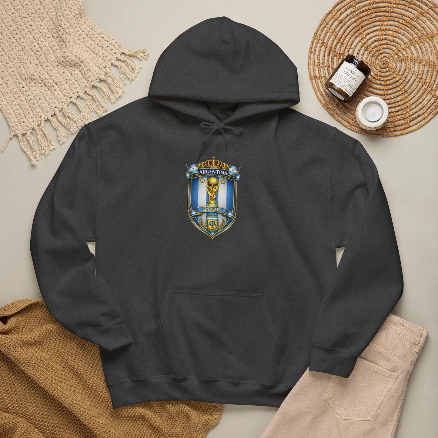 Soccer Trophy Crest Hoodie - Champion Shield Football Pullover by Printify