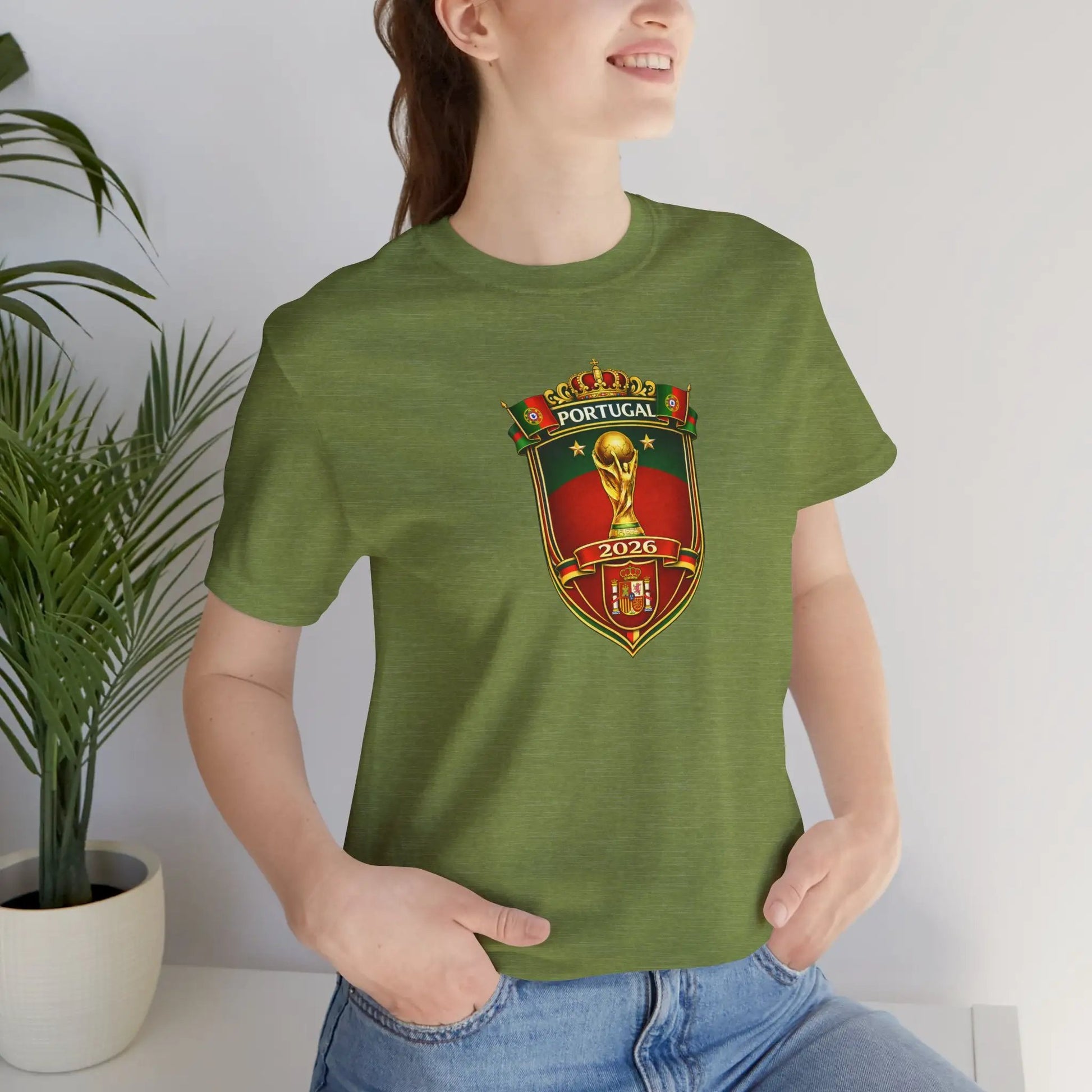 Portugal World Cup Soccer Crest Tee by Printify