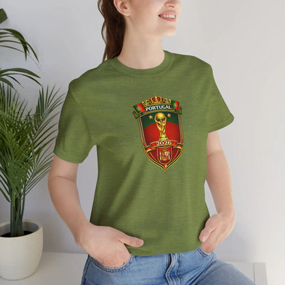 Portugal World Cup Soccer Crest Tee by Printify