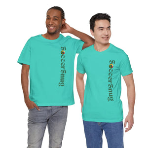 SoccerSnug Vertical Logo Tee Casual Soccer Fan Shirt by Printify