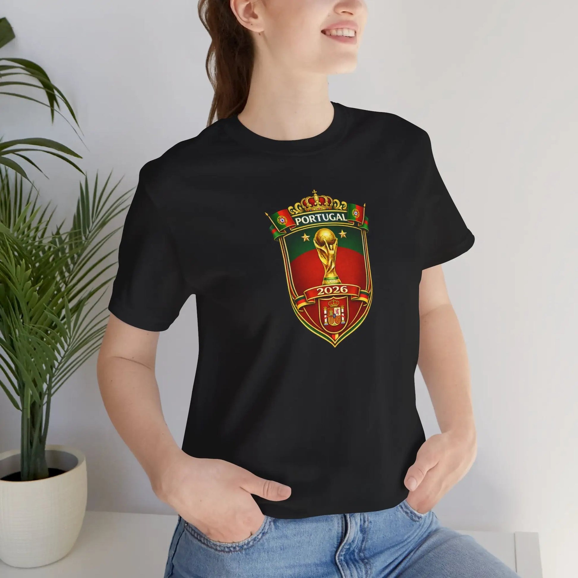 Portugal World Cup Soccer Crest Tee by Printify