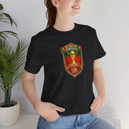 Portugal World Cup Soccer Crest Tee by Printify