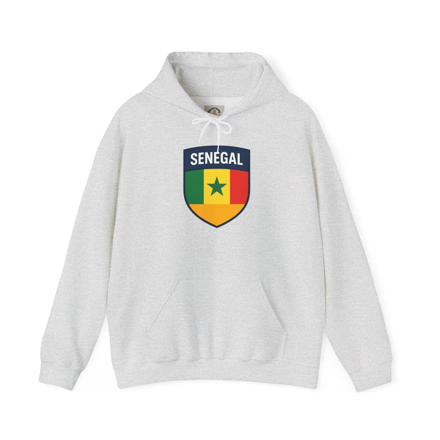 Senegal Flag Crest Hoodie With Shield Emblem For Fans And Travelers by Printify