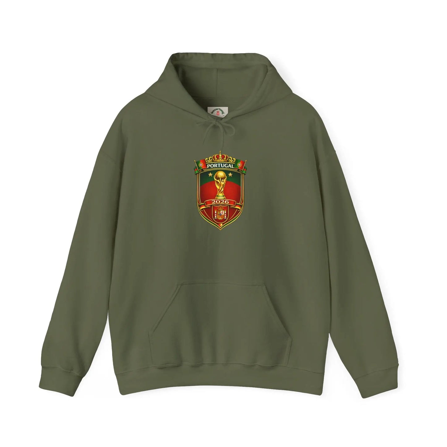 Portugal Football Crest Hoodie — Retro Soccer Emblem Sweatshirt by Printify