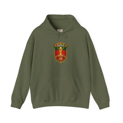 Portugal Football Crest Hoodie — Retro Soccer Emblem Sweatshirt by Printify