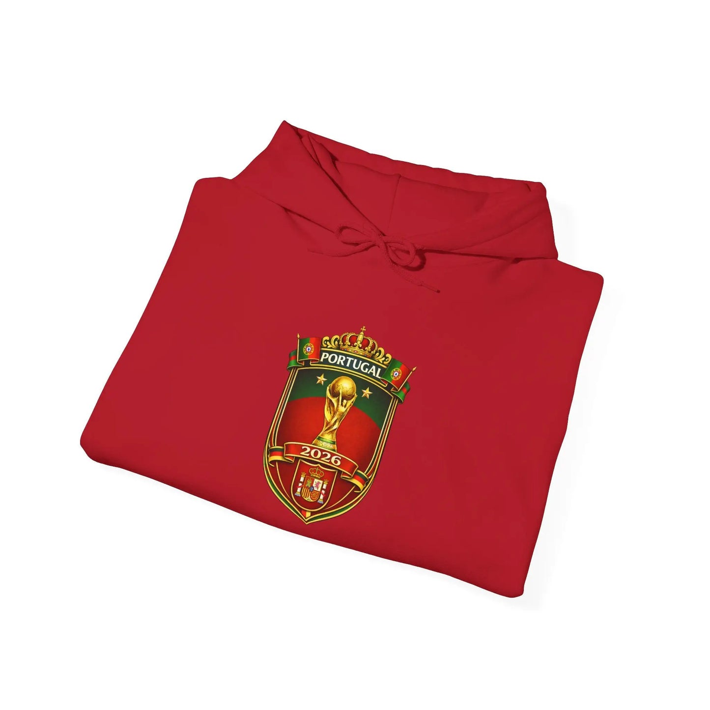 Portugal Football Crest Hoodie — Retro Soccer Emblem Sweatshirt by Printify