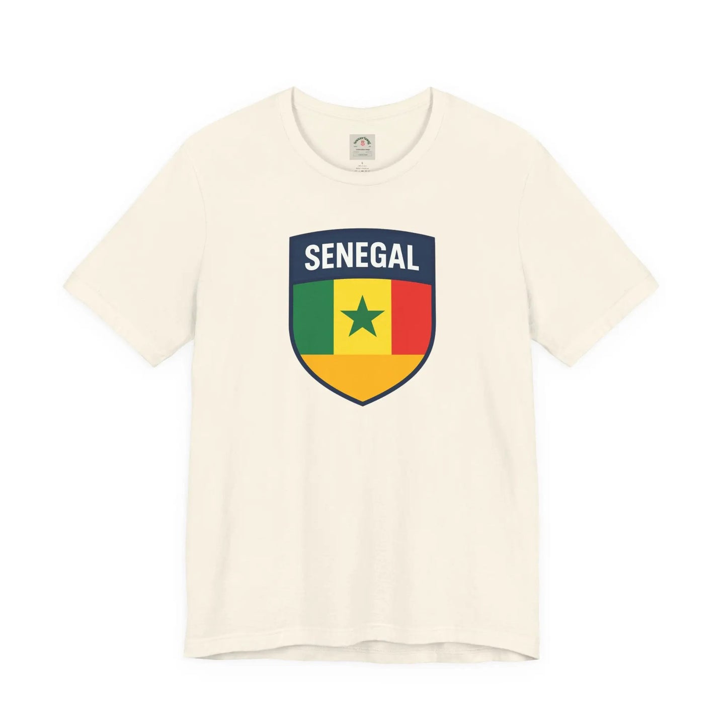 Senegal Flag Shield T Shirt Crest Tee For Fans Pride Soft Breathable by Printify