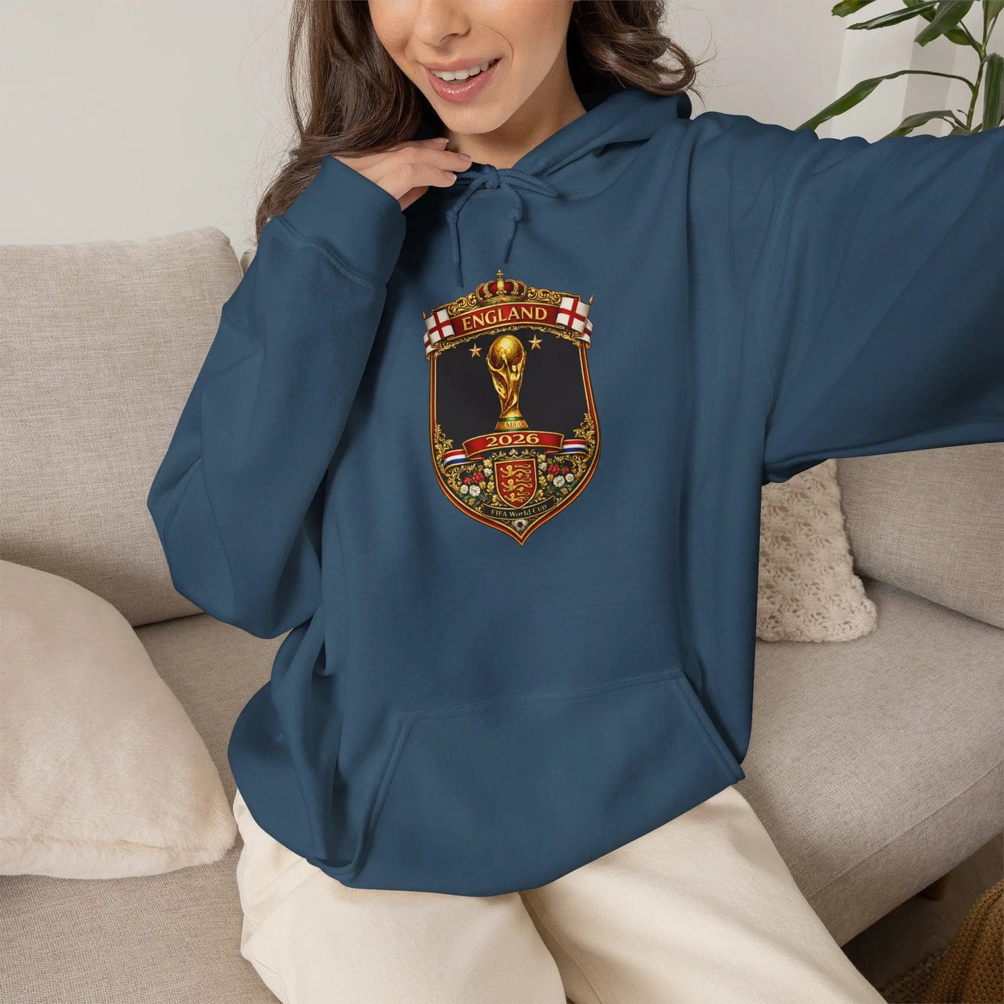 England World Cup Hooded Sweatshirt by Printify