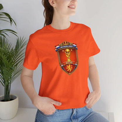 Netherlands World Cup 2026 Soccer Crest T-Shirt by Printify